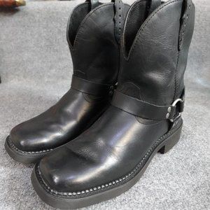 Justin Boots Black Leather Women's Shoes